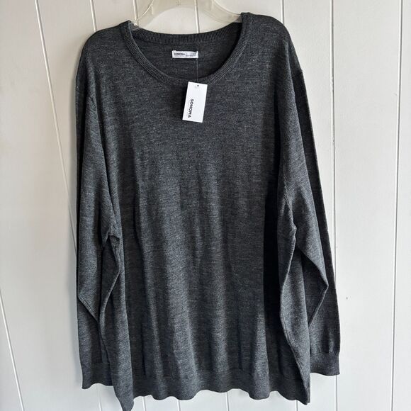 Sonoma Men’s Big & Tall 4XB Charcoal Gray Lightweight Crewneck Layering SweaterW - Picture 2 of 8